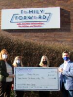 Krilogy presents check to FamilyForward, 2020 Krilogy Cares partner.